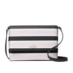 Kate Spade Black and Pink Striped Crossbody Bag
